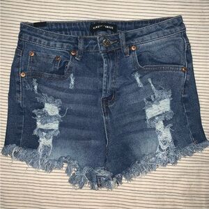 Almost famous Distressed Denim Shorts, Daisy Dukes size 5